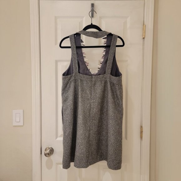 Anna Sui x Target Gossip Girl Dress Large Gray Wool Jumper Embellished V-Neck - Picture 2 of 6